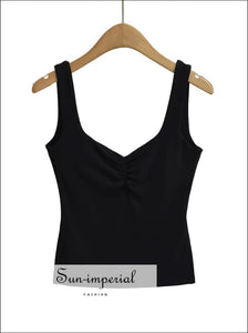 Women Square Neck Tank Top With Ruched Detail Sun-Imperial United States