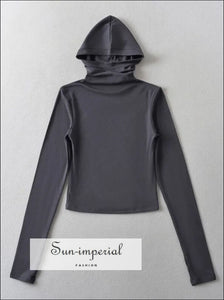 Women’s Long Sleeve Hooded From Fitting Top With Thumbhole Detail Sun-Imperial United States