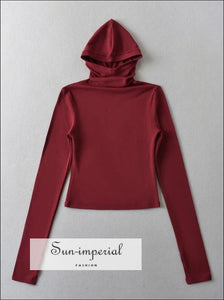 Women’s Long Sleeve Hooded From Fitting Top With Thumbhole Detail Sun-Imperial United States