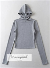 Women’s Long Sleeve Hooded From Fitting Top With Thumbhole Detail Sun-Imperial United States