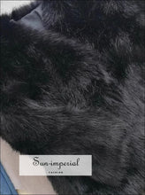 Women’s Black Shaggy Fox Faux Fur Long Sleeve Coat Sun-Imperial United States