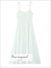 Women’s A-line Midi Dress with Center Bow Detail A-Line With Sun-Imperial United States