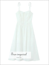 Women’s A-line Midi Dress with Center Bow Detail A-Line With Sun-Imperial United States
