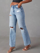 Women's Blue Mid-Rise Distressed Jeans - product image 1
