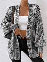 Women's Chunky Cable Knit Button-Front Cardigan - product photo 1