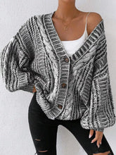 Women's Chunky Cable Knit Button-Front Cardigan - product photo 2