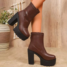 Women's Chunky Platform High-Heel Ankle Boots - product photo 2