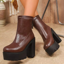 Women's Chunky Platform High-Heel Ankle Boots - product photo 3