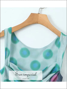 Women’s Color Block Dot Print Mesh Camisole Top Sun-Imperial United States