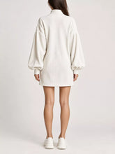 Women's Corduroy Mock-Neck Lantern-Sleeve Mini Dress - product photo 7