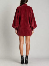 Women's Corduroy Mock-Neck Lantern-Sleeve Mini Dress - product photo 19