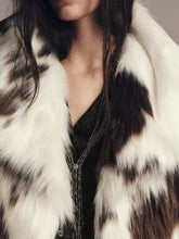 Women's Cow-Print Faux Fur Statement Coat - product photo 3