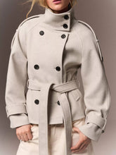 Women's Double-Breasted Belted Lined Coat - product photo 1