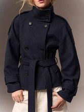 Women's Double-Breasted Belted Lined Coat - product photo 13