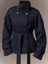 Women's Double-Breasted Belted Lined Coat - product photo 16
