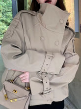 Women's Double-Breasted Stand-Collar Trench Jacket - product photo 1