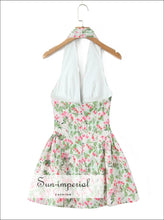 Women’s Floral Pleated Halter Mini Dress Sun-Imperial United States
