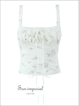 Women’s Floral Print Corset Style Cami Tank Top Sun-Imperial United States
