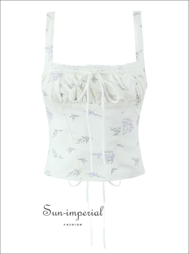 Women’s Floral Print Corset Style Cami Tank Top Sun-Imperial United States