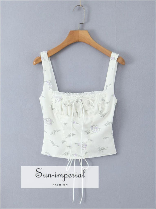 Women’s Floral Print Corset Style Cami Tank Top Sun-Imperial United States