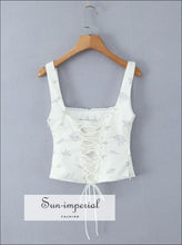 Women’s Floral Print Corset Style Cami Tank Top Sun-Imperial United States