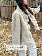 Women’s Full Sleeve Faux Fur Coat With Wood Ears Edged Detail Sun-Imperial United States