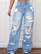 Women's High-Waist Distressed Wide-Leg Jeans - product photo 1