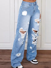 Women's High-Waist Distressed Wide-Leg Jeans - product photo 2