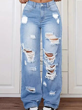 Women's High-Waist Distressed Wide-Leg Jeans - product photo 3