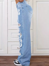 Women's High-Waist Distressed Wide-Leg Jeans - product photo 5
