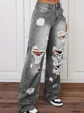 Women's High-Waist Distressed Wide-Leg Jeans - product photo 10