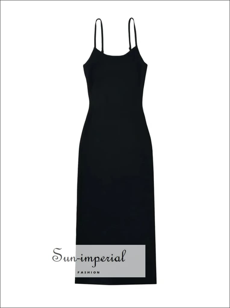 Sun-imperial - womens knitted cami dress with side high split detail Camel / M Sun-imperial - womens knitted cami dress with side high split detail Camel / M