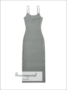 Women’s Knitted Cami Dress With Side High Split Detail side high Sun-Imperial United States