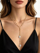 Women's Layered Y-Shaped Synthetic Pearl Pendant Necklace - product photo 1