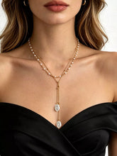 Women's Layered Y-Shaped Synthetic Pearl Pendant Necklace - product photo 3
