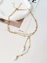Women's Layered Y-Shaped Synthetic Pearl Pendant Necklace - product photo 6