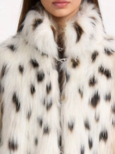Women's Leopard Print Fur-Trim Turtleneck Coat - product photo 4