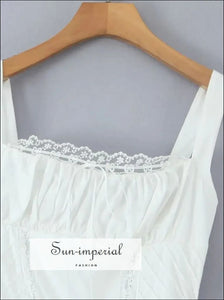 Women’s Long Sling White Dress Sun-Imperial United States