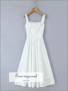 Women’s Long Sling White Dress Sun-Imperial United States