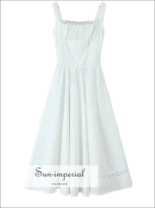 Women’s Long Sling White Dress Sun-Imperial United States
