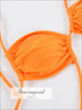 Women’s Neon Orange Color Cut Out Bikini Set Sun-Imperial United States