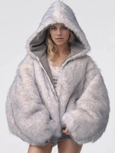 Women's Oversized Faux Fur Trim Bomber Jacket - product image 2