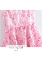 Women’s Pink Floral Print Sleeveless A-line Skater Mini Dress A-Line Sun-Imperial United States