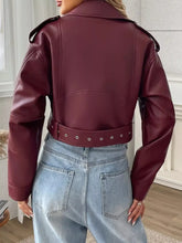 Women's Plus Size Belted Faux Leather Zip-Up Jacket - product image 9
