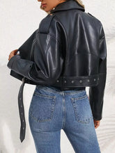 Women's Plus Size Belted Faux Leather Zip-Up Jacket - product image 16