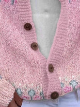 Women's Plus Size Pink Fair Isle Knit Cardigan - product photo 3