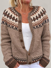 Women's Plus Size Pink Fair Isle Knit Cardigan - product photo 4