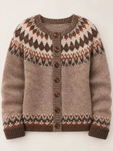 Women's Plus Size Pink Fair Isle Knit Cardigan - product photo 6