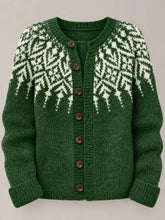 Women's Plus Size Pink Fair Isle Knit Cardigan - product photo 9