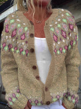 Women's Plus Size Pink Fair Isle Knit Cardigan - product photo 10
